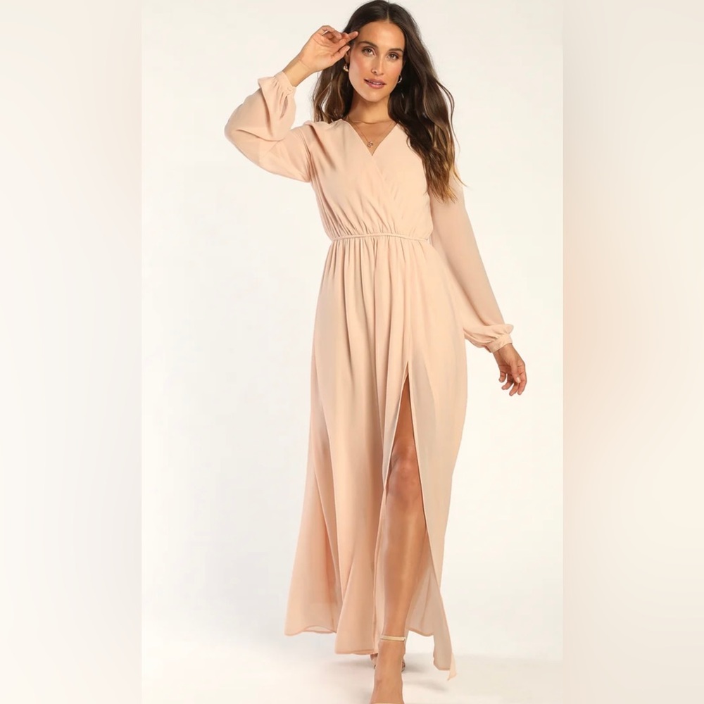 Wondrous Water Lilies Blush Pink Maxi Dress